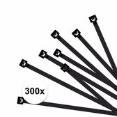 300x Kabelbinders zwart 150 x 3,5 mm