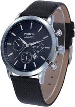 North - heren horloge - zwart - 45 mm - I-deLuxe verpakking