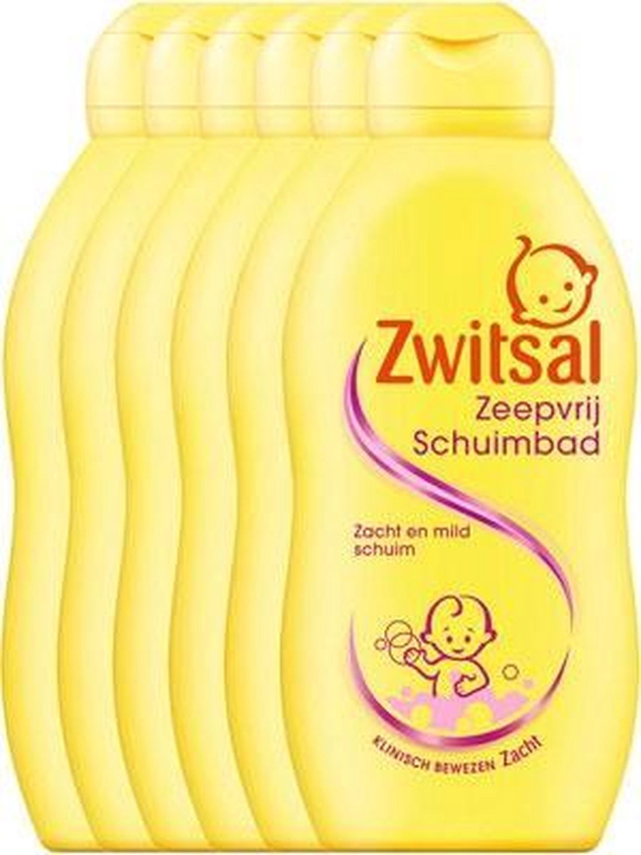 Goedkoopste Zwitsal Zeepvrij Badschuim Baby - 6 x 200 ml - Voordeelverpakking