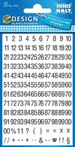 50x Avery Etiketten cijfers en letters 1-100, 2 blad, zwart op wit