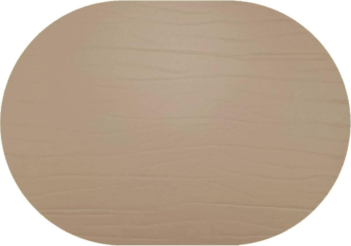 Daff Leatherixx Dumbo Placemat - Leer - Ovaal - 34 x 42 cm - Taupe 