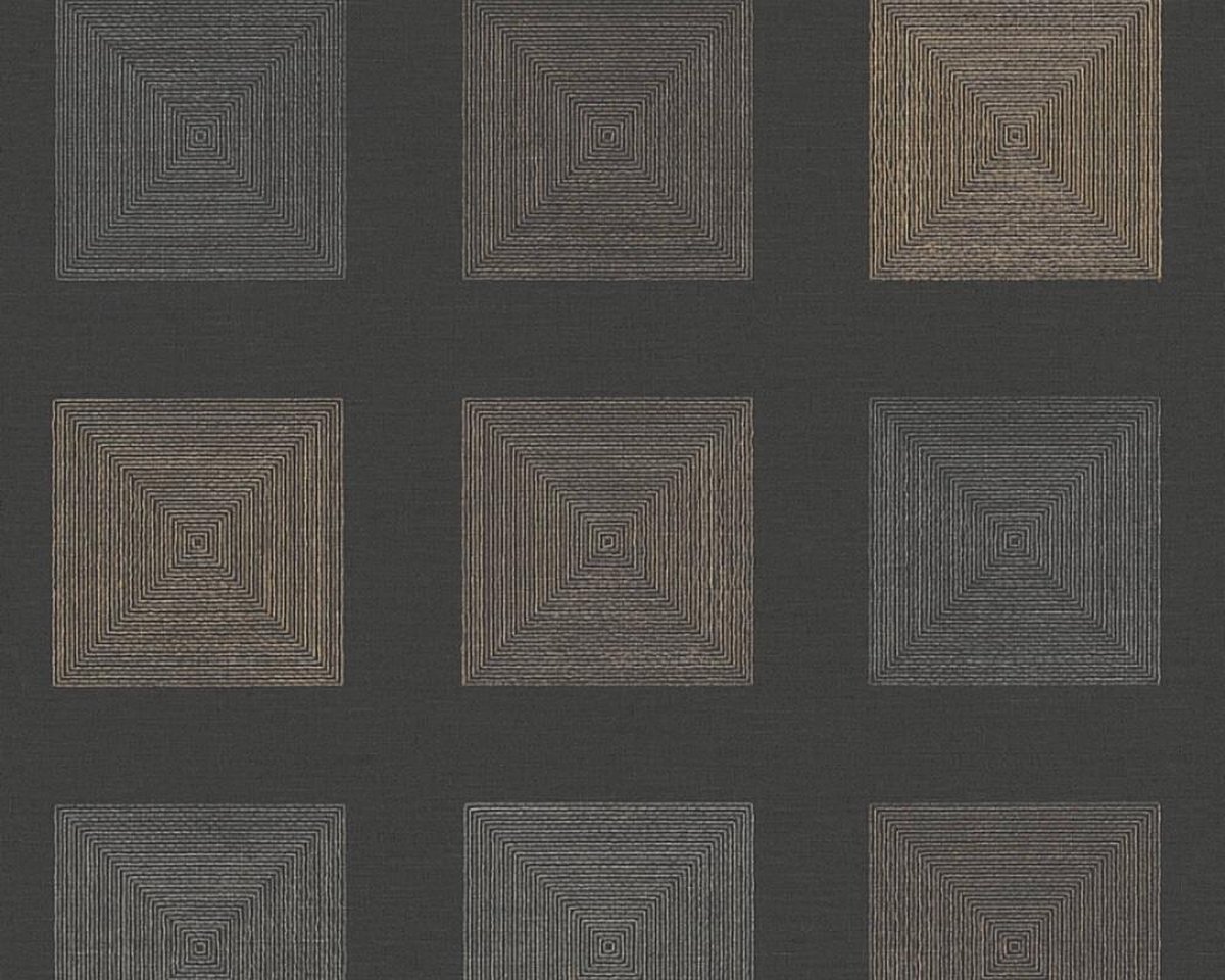 GRAFISCH BEHANG | Modern - metallic zwart - A.S. Création Ethnic Origin
