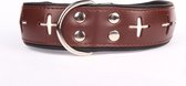 Dog's Companion - Leren hondenhalsband Swiss - Lengte: 75cm (60-73cmx50 mm), Kleur: Bruin/Zwart