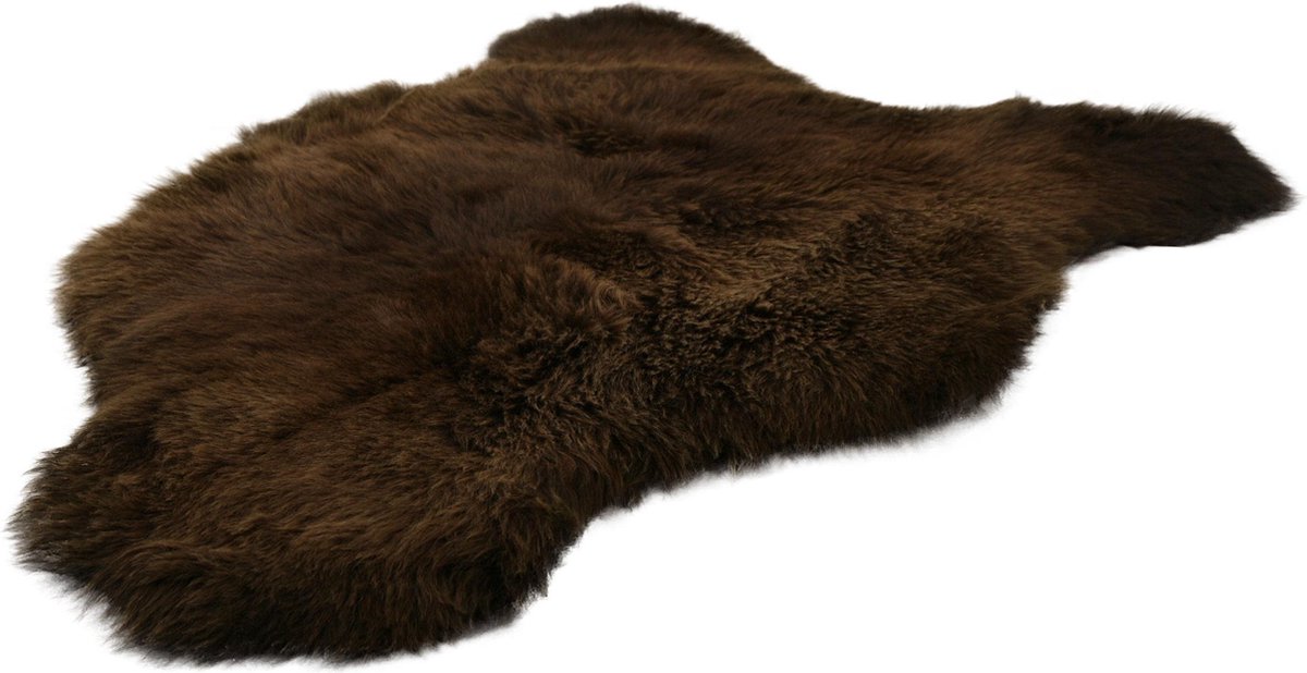 Schapenvacht bruin - Natuurlijk bruin schapenvacht 80-90cm
