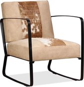 Luxe Fauteuil Beige Echt GeitenLeer / Loungestoel / Lounge stoel / Relax stoel / Chill stoel / Lounge Bankje / Lounge Fauteil / Cocktail stoel