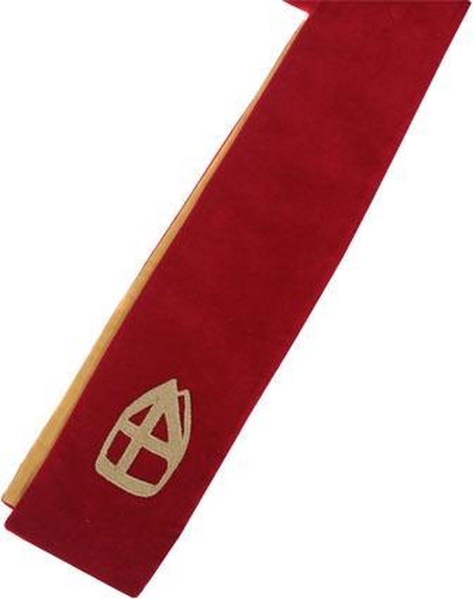 Sinterklaas Stola rood met borduursel