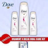 Dove Color Care Shampoo 250ml - 3 Pack voordeelverpakking + Oramint 4 Delig Oral care Kit