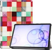 Tablet hoes geschikt voor Samsung Galaxy Tab S6 - Tri-Fold Book Case - Blocks