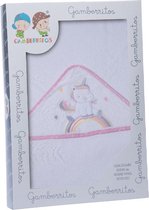 Gamberritos Badcape Regenboog 1 Meter Badstof Wit/roze