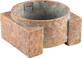 PTMD Damion Ronde Bloempot - 21,5 x 20 x 12 cm - Cement - Roestkleurig
