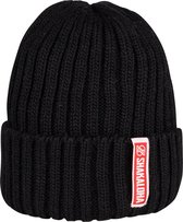 Shakaloha Gebreide Wollen Muts Heren & Dames Beanie Hat van merino wol zonder voering - Bottle Beanie Mrn Black Unisex - One Size Wintermuts