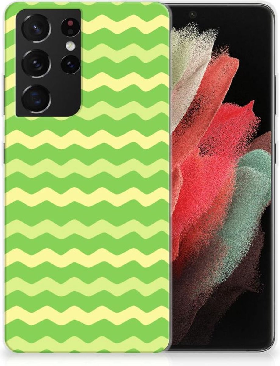 Samsung Galaxy S21 Ultra TPU bumper Waves Green
