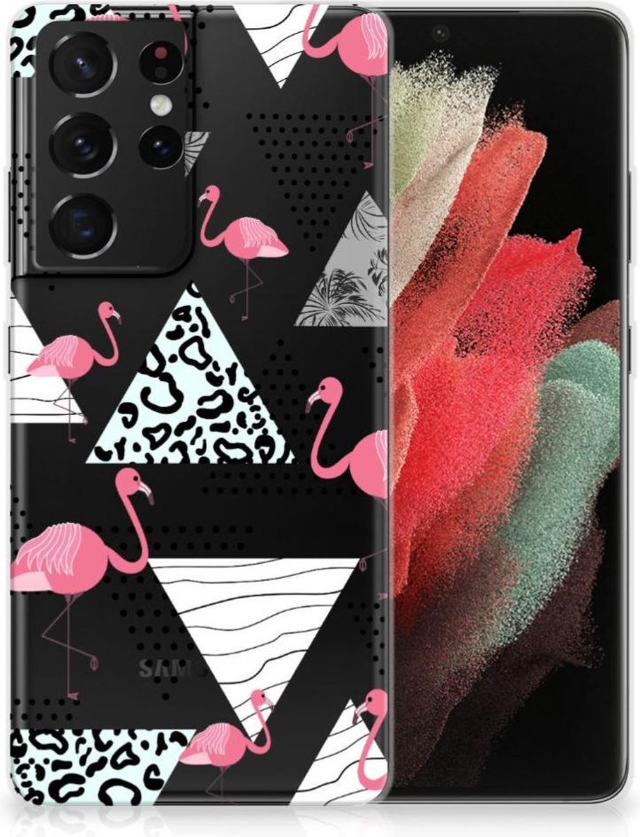 Samsung Galaxy S21 Ultra TPU Hoesje Flamingo Triangle
