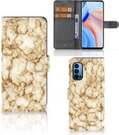 Book Cover OPPO Reno 4 Pro 5G Smartphone Hoesje Marmer Goud