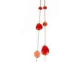 Collier long collier en argent plaqué or rose Modèle Magic Colors serti de pierres oranges