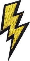 Embleem - Patch Yellow Lightning Bolt - Opstrijkbare Patch - Strijkembleem - Geschikt voor Truien - T-Shirts - Jassen - Sokken - Jurken - Broeken - Jeans - Rokken - Schoenen - Kleding - Sport