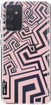Casetastic Samsung Galaxy A72 (2021) 5G / Galaxy A72 (2021) 4G Hoesje - Softcover Hoesje met Design - Abstract Pink Wave Print
