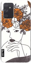 Casetastic Samsung Galaxy A72 (2021) 5G / Galaxy A72 (2021) 4G Hoesje - Softcover Hoesje met Design - Flower Girl Lines Print