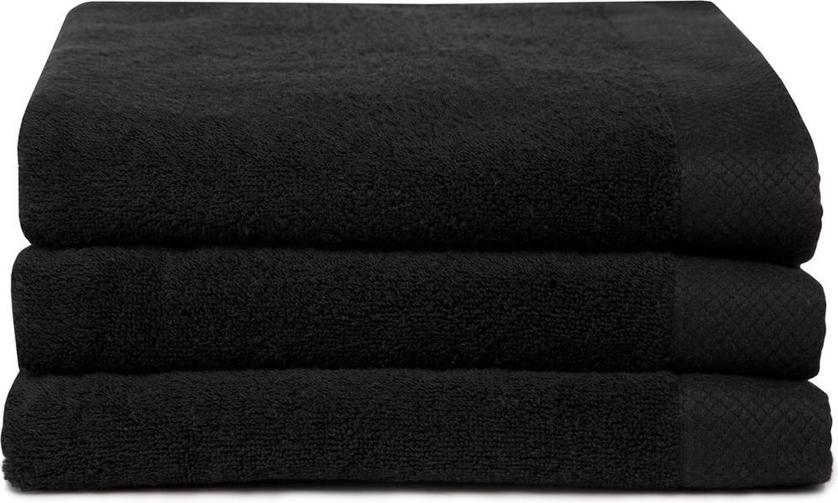 Seahorse Pure badlakens 70x140 cm - Set van 6 - Zwart