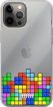 6F hoesje - geschikt voor iPhone 12 Pro Max -  Transparant TPU Case - Tetris #ffffff