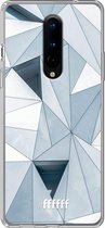 OnePlus 8 Hoesje Transparant TPU Case - Mirrored Polygon #ffffff