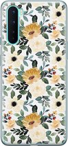 OnePlus Nord hoesje - Lovely flowers - Soft Case Telefoonhoesje - Bloemen - Geel