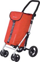 Carlett LETT450 TXT Boodschappentrolley - Rood - 40 Ltr - 4 wielen - Opvouwbaar - veiligheidsrem