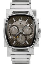 Bulova Curv Horloge - Bulova heren horloge - Zilver - diameter 44 mm - roestvrij staal