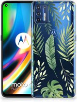 Back Case Siliconen Hoesje Motorola Moto G9 Plus Telefoonhoesje Bladeren
