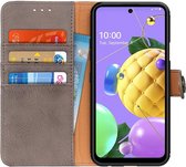 LG K52 Hoesje Retro Wallet Book Case Grijs