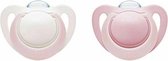 NUK 10730016 Fopspenen Genius Girl 0-6 maanden, 2 stuks - speciale zachte en flexibele soft zone