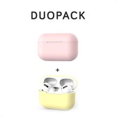 COMBI DEAL - Subbs - Siliconen Bescherm Hoesjes Covers Roze + Geel voor Apple AirPods Pro - DUOPACK