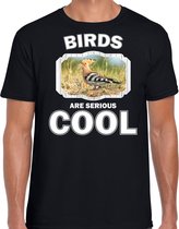 Dieren vogels t-shirt zwart heren - birds are serious cool shirt - cadeau t-shirt hop vogel/ vogels liefhebber S