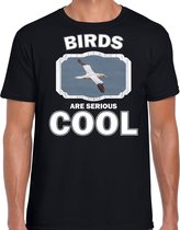 Dieren vogels t-shirt zwart heren - birds are serious cool shirt - cadeau t-shirt jan van gent vogel/ vogels liefhebber 2XL
