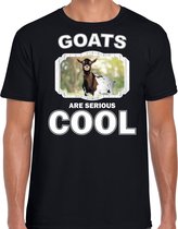 Dieren geiten t-shirt zwart heren - goats are serious cool shirt - cadeau t-shirt gevlekte geit/ geiten liefhebber L