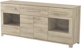 MAJORS Dressoir 4 deuren + 1 lade - Decor geborsteld eiken - B 201,5 x D 43,7 x H 92,6 cm