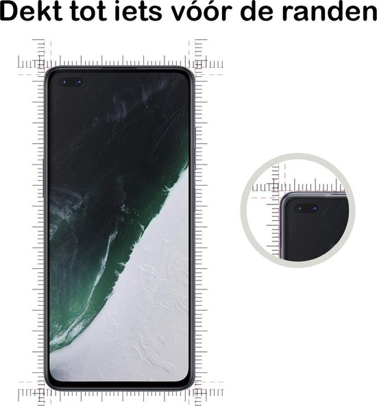 Screenprotector voor OnePlus Nord, toont dekking tot aan de randen.
