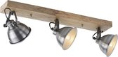 Paul Neuhaus samia - Industriele Plafondlamp - 3 lichts - L 74 cm - Staal - Industrieel - Woonkamer | Slaapkamer | Keuken