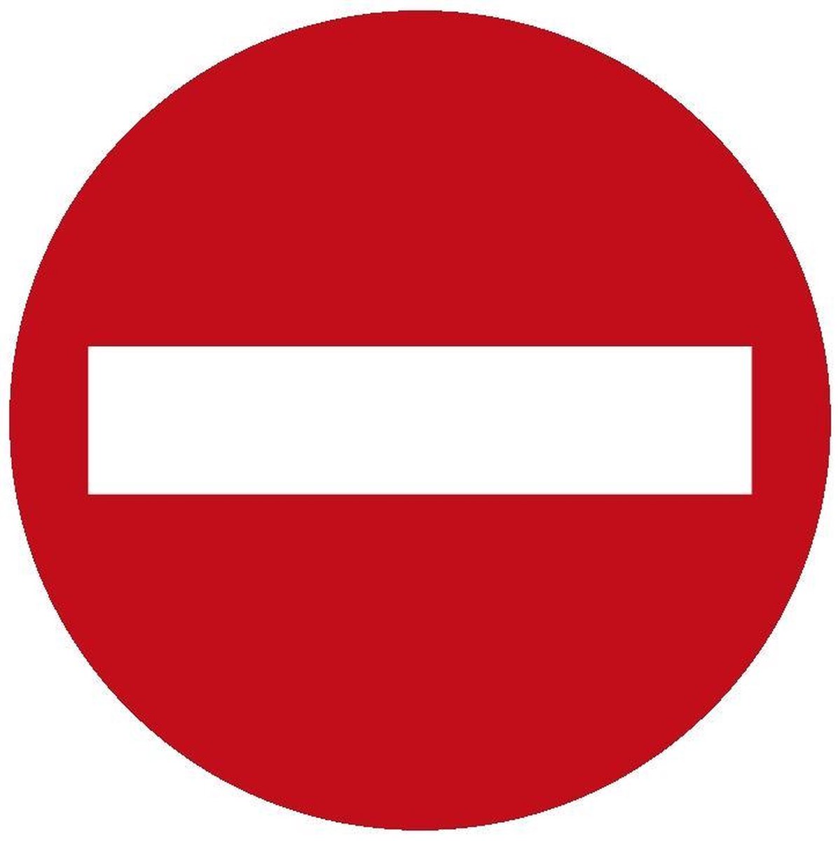 Verboden in te rijden bord kunststof C2 100 mm