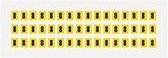 Cijfer stickers geel/zwart teksthoogte: 8 mm cijfer 8