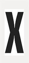 Letter stickers alfabet - 20 kaarten - zwart wit teksthoogte 150 mm Letter X