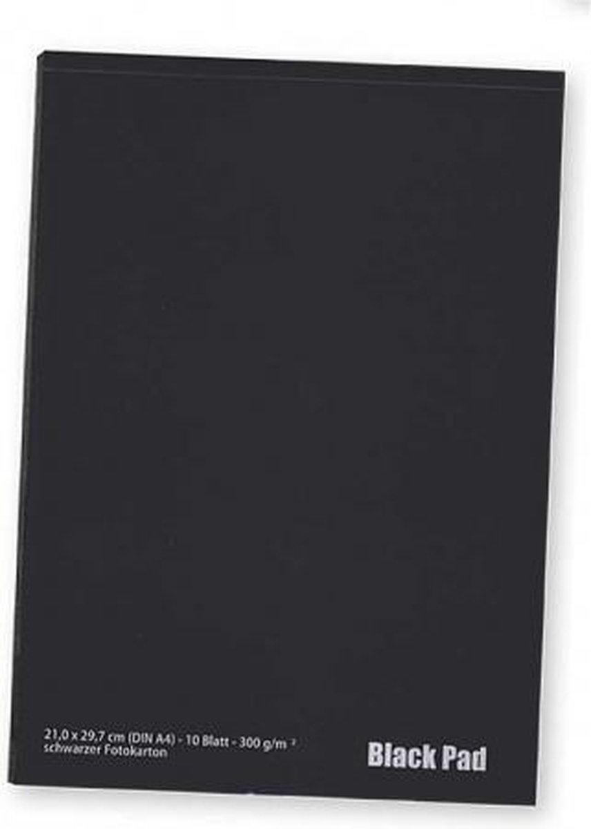 Zwart tekenpapier A3 300 gram kop gelijmd 10 vellen - Ami