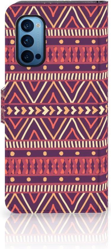 Coque OPPO Reno 4 Pro 5G Portefeuille Livre Aztec Violet