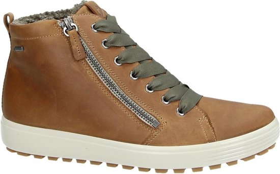 ECCO Soft 7 Tred dames veterboot - Cognac - Maat 43 | bol.com