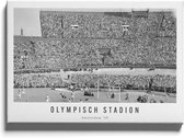 Walljar - Olympisch stadion '59 - Zwart wit poster met lijst