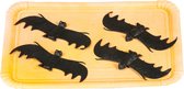 Fiestas nep vleermuizen 11 cm - zwart - 4x - Horror/griezel thema decoratie dieren