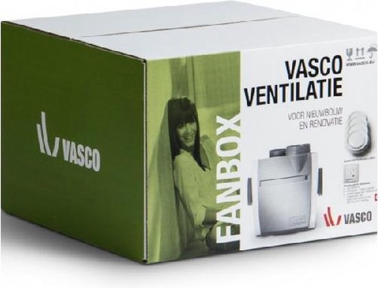 Foto: Vasco ventilation mechanische afzuiging fanbox c400 basic rf le 400m3 h 200pa