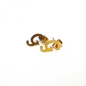 Oorbellen studs letter Alfabet - Goud (letter G)