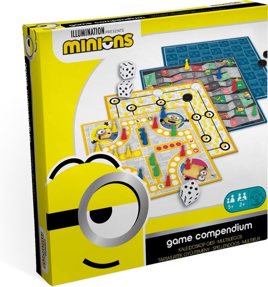 Afbeelding van het spel Minions 4-in-1 spellendoos : bordspellen : ladderspel - molenspel - dammen - ludo (mens-erger-je-niet)