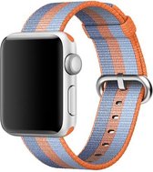 watchbands-shop.nl bandje - Geschikt voor de Apple Watch Series 1/2/3/4 (38&40mm) - Blauw/Oranje